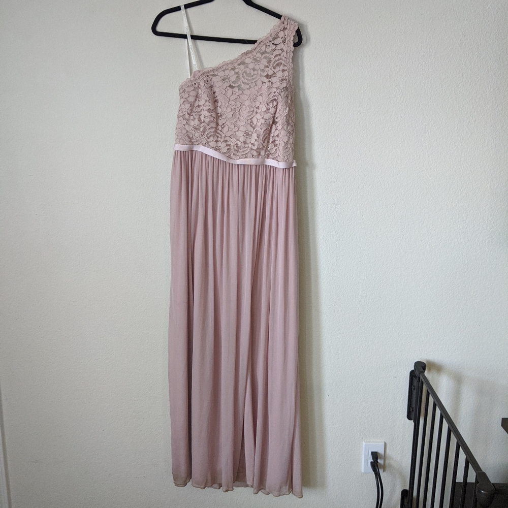 David's Bridal One Shoulder Bridesmaid Dress